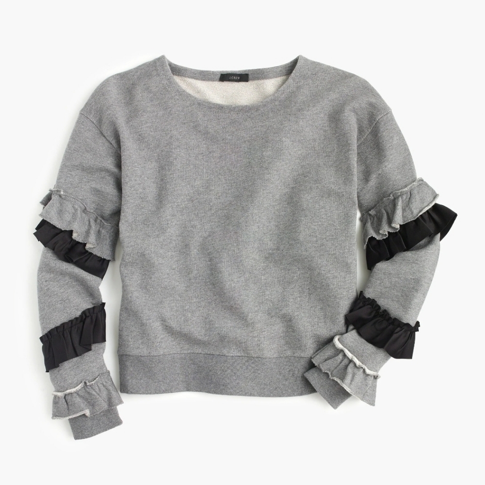 J. CREW Ruffle Sweatshirt